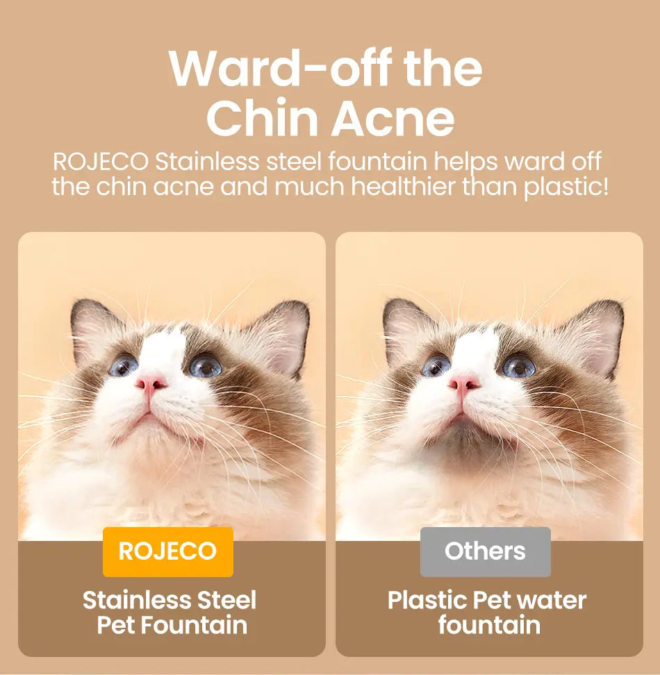Rojeco Stainless Steel Pet Fountain for Clean Fresh Water