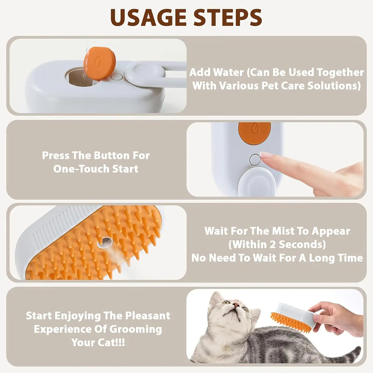 a pet   comb designed to detangle and remove loose fur for cats and dogs suitable for grooming without the need for a bath Product details 2