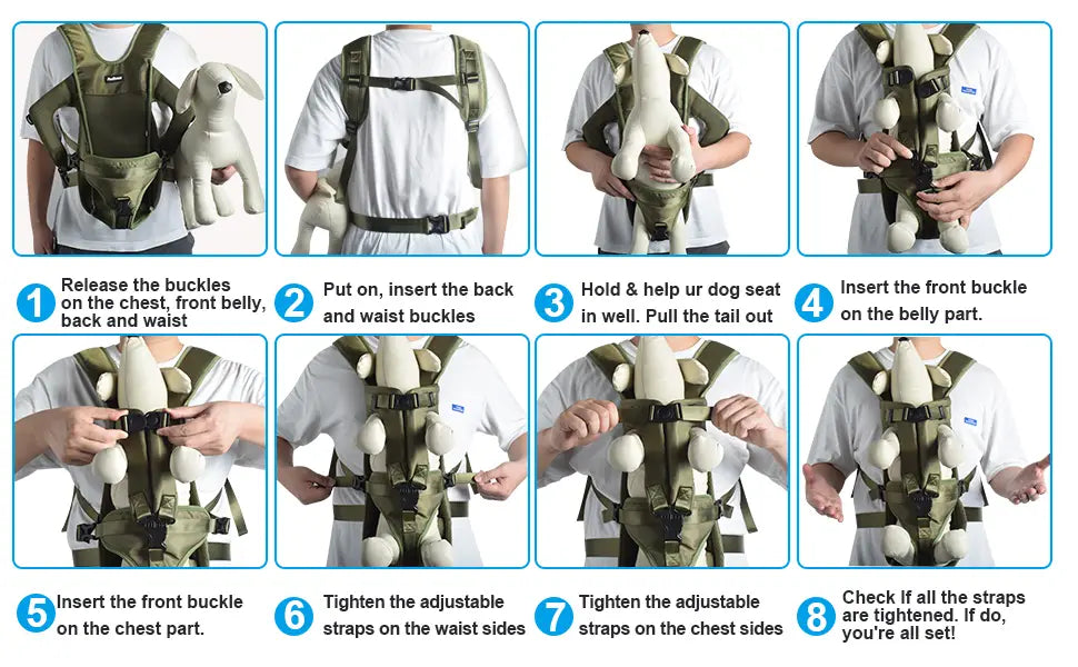 Pet Carrier Backpack for Dogs Cat Thickened Sponge Pet Front Dog Carrier Backpacks Portable Puppy Transportation Dog