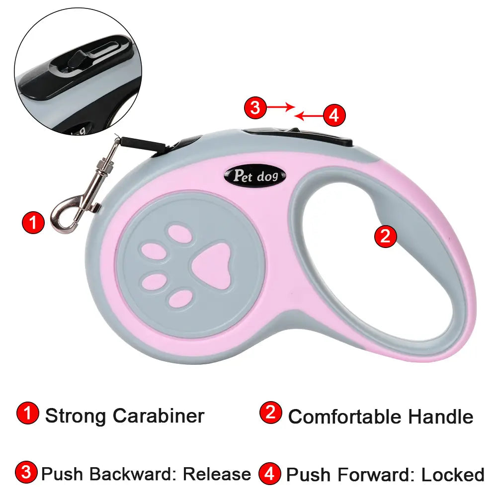Retractable Dog Leash for Easy Walking and Secure Control