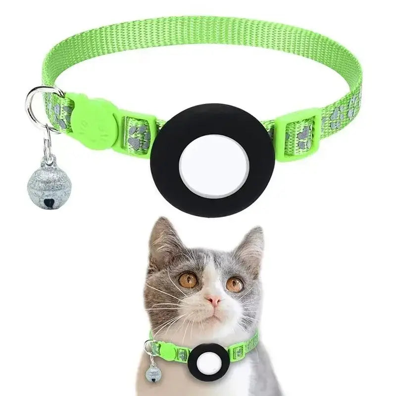 Cat Collar with AirTag Holder and Reflective Safety Buckle