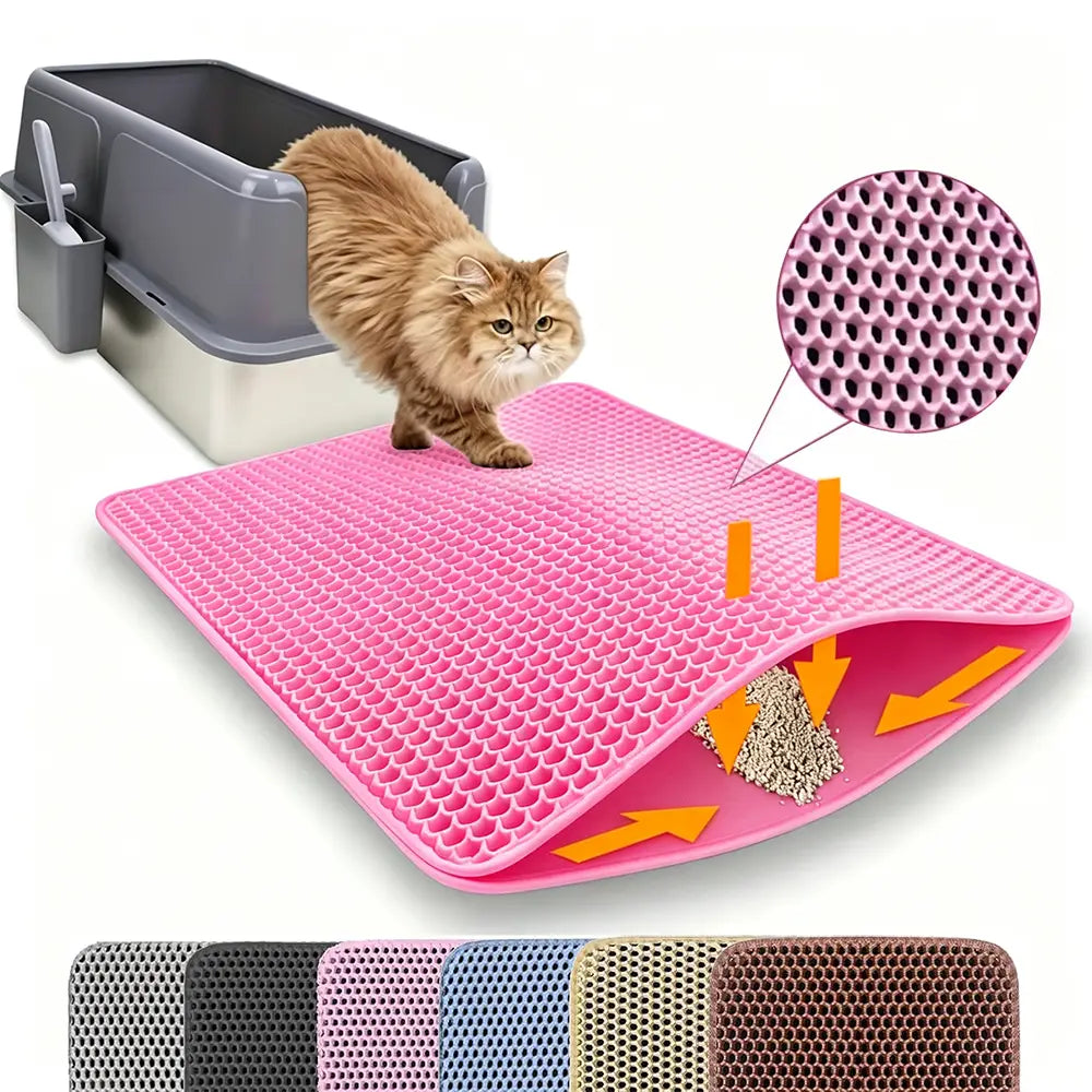 Cat Litter Mat Traps Messy Granules and Helps Protect Floors