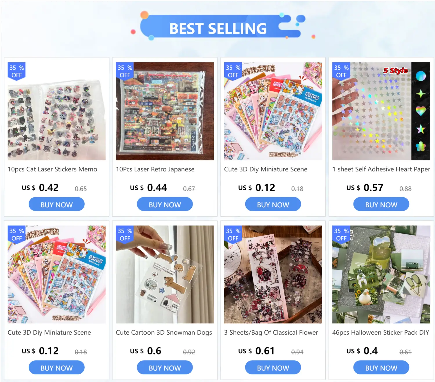 Sparkling Cat Stickers for Scrapbooking