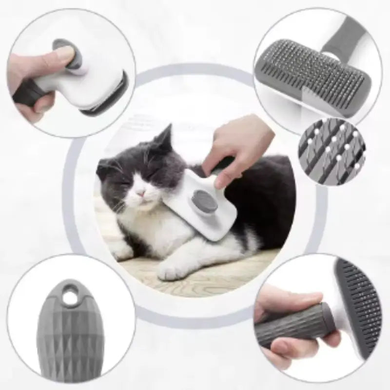 Pet Grooming Brush for Gentle Fur Detangling
