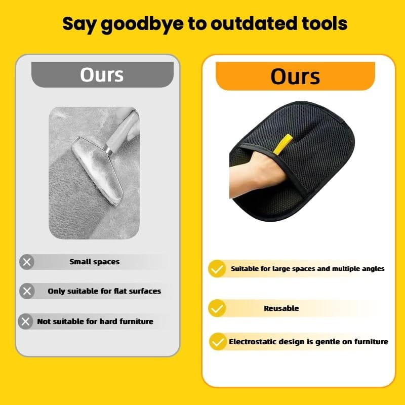Pet Grooming Gloves for Instant Hair and Fur Removal