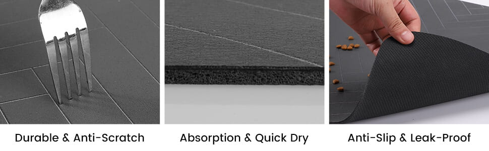 Absorbent Non-Slip Pet Feeding Mat for Clean Floors