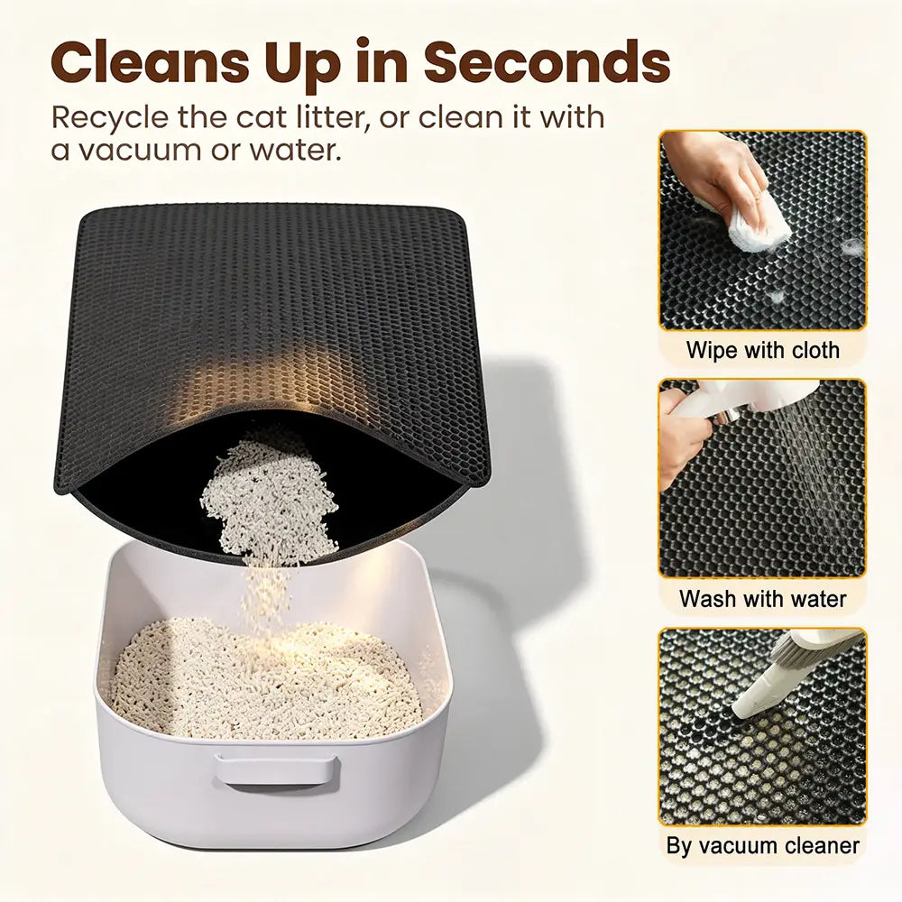 Cat Litter Mat Traps Messy Granules and Helps Protect Floors