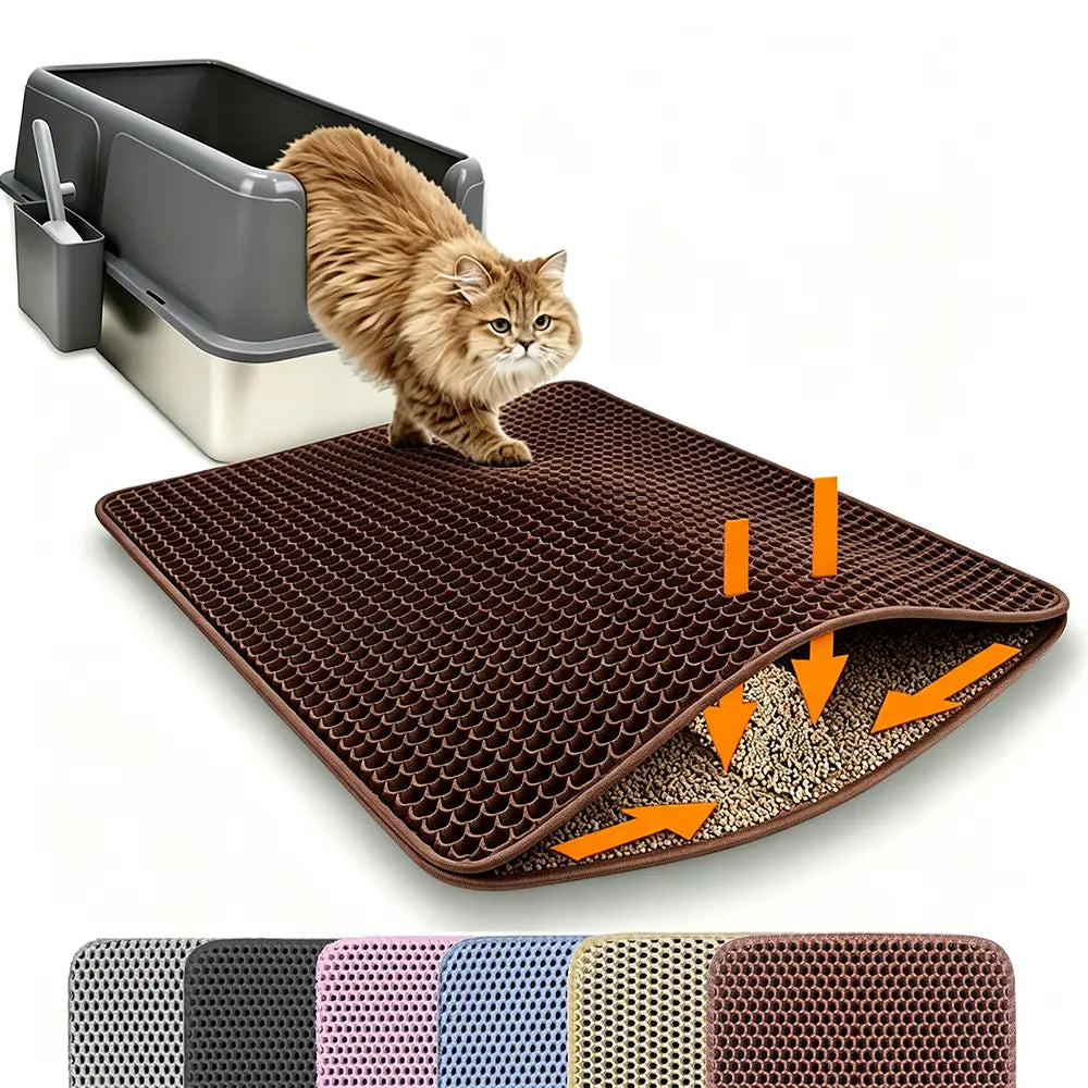 Cat Litter Mat Traps Messy Granules and Helps Protect Floors