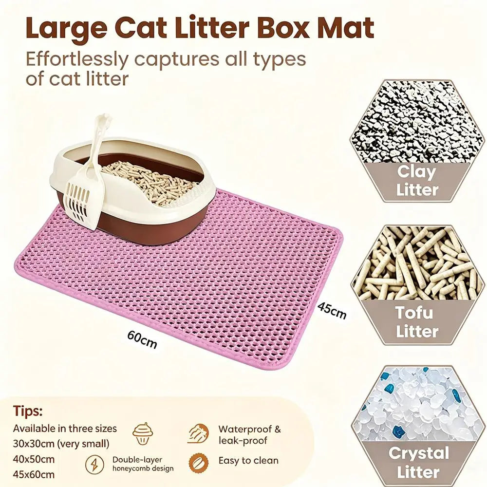 Cat Litter Mat Traps Messy Granules and Helps Protect Floors