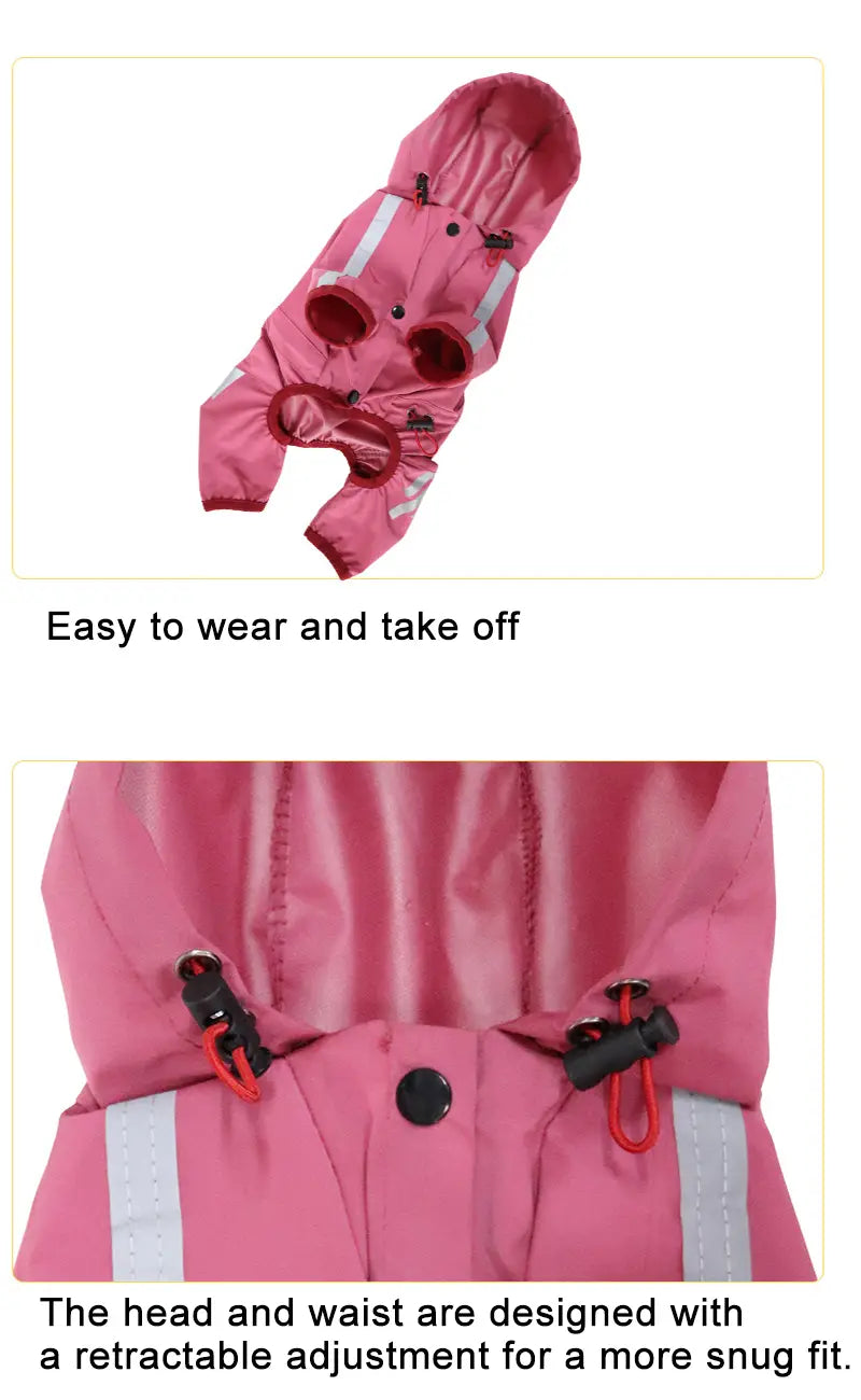 Waterproof Reflective Dog Raincoat for Dry Night Walks