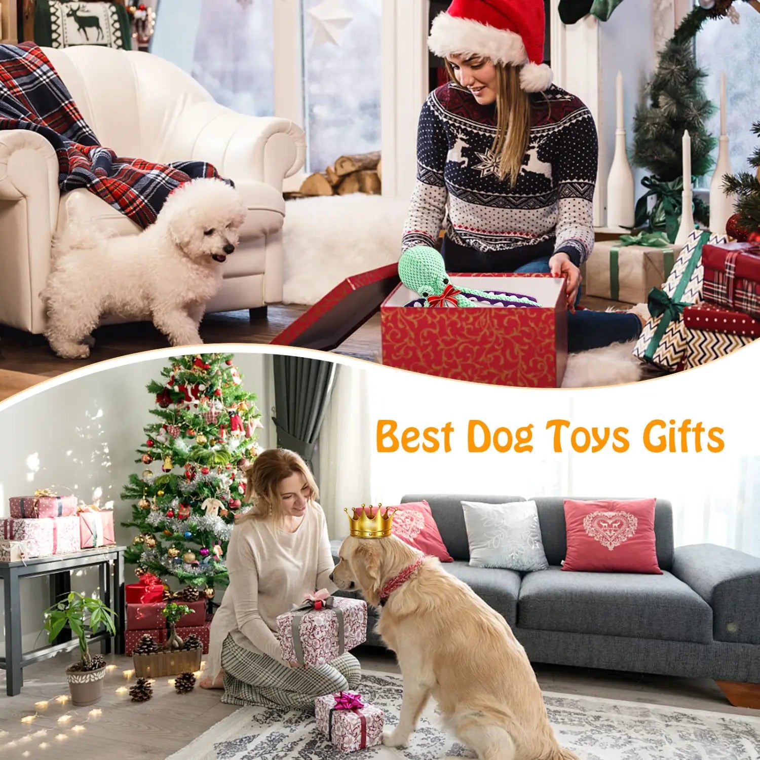 Pet Octopus Dog Toy,Indestructible Dog Toys for Aggressive Chewers,Squeaky Interactive Dogs Anxiety Toy for Small