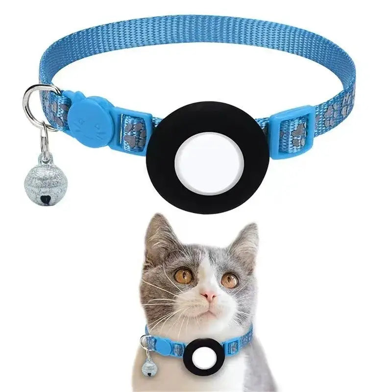 Cat Collar with AirTag Holder and Reflective Safety Buckle