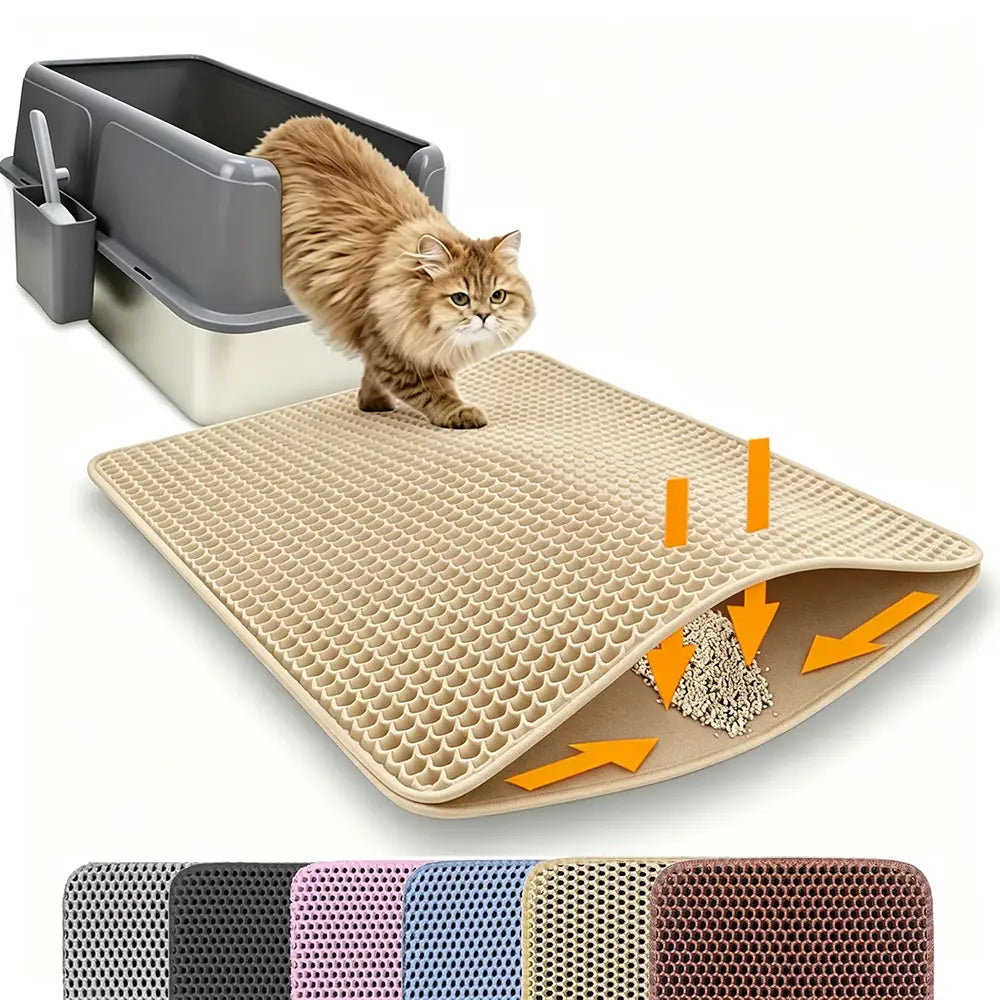 Cat Litter Mat Traps Messy Granules and Helps Protect Floors