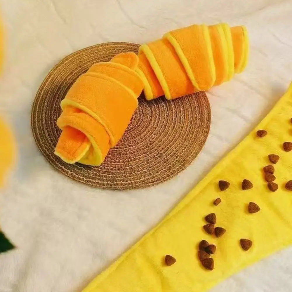 Croissant Dog Toy Treat Dispensing Puzzle for Engaging Play