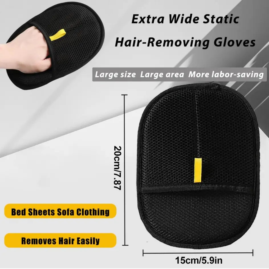 Pet Hair Removal Tool Reusable Static Removal Gloves Double-Sided Grooming Gloves for Pets Removes Pet Fur Hair