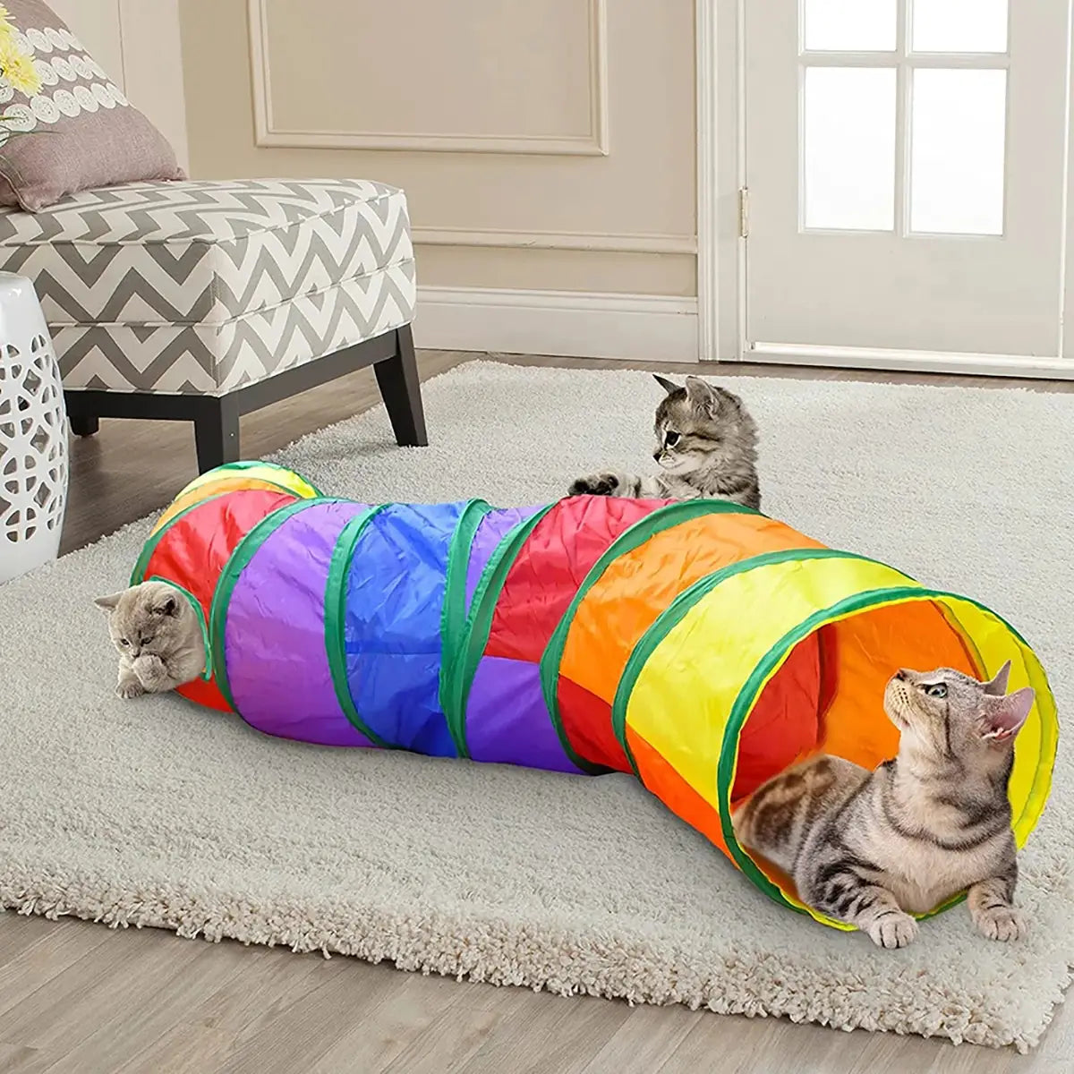 Collapsible Cat Tunnel for Active Play and Restful Hiding