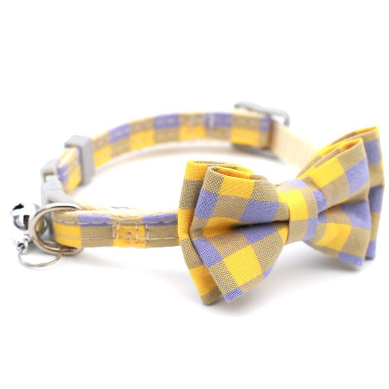Adjustable Breakaway Cat Collar with Bow and Safety Bell