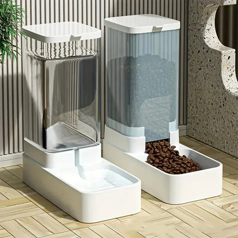 1pc/2pcs Gravity Pet Feeder and Water Dispenser Set