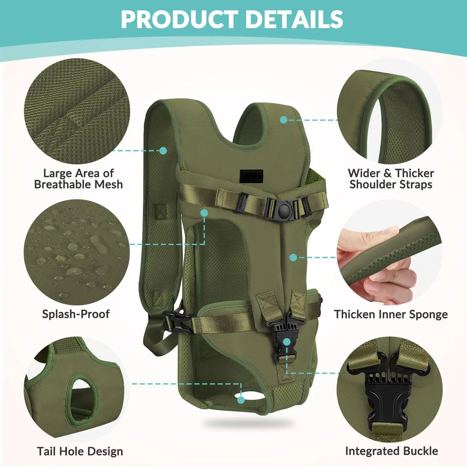 Pet Carrier Backpack for Dogs Cat Thickened Sponge Pet Front Dog Carrier Backpacks Portable Puppy Transportation Dog