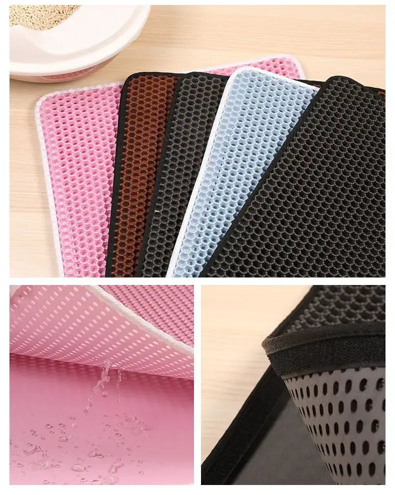 Cat Litter Mat With Gift Double Layer Waterproof Pet Litter Box Mat Non-slip Sand Cat Pad Washable Bed Mat Clean Pad