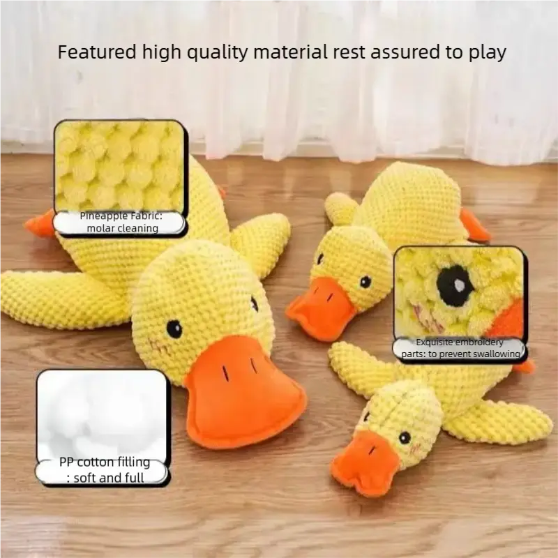 Calming Squeaky Duck Dog Toy for Dental Health