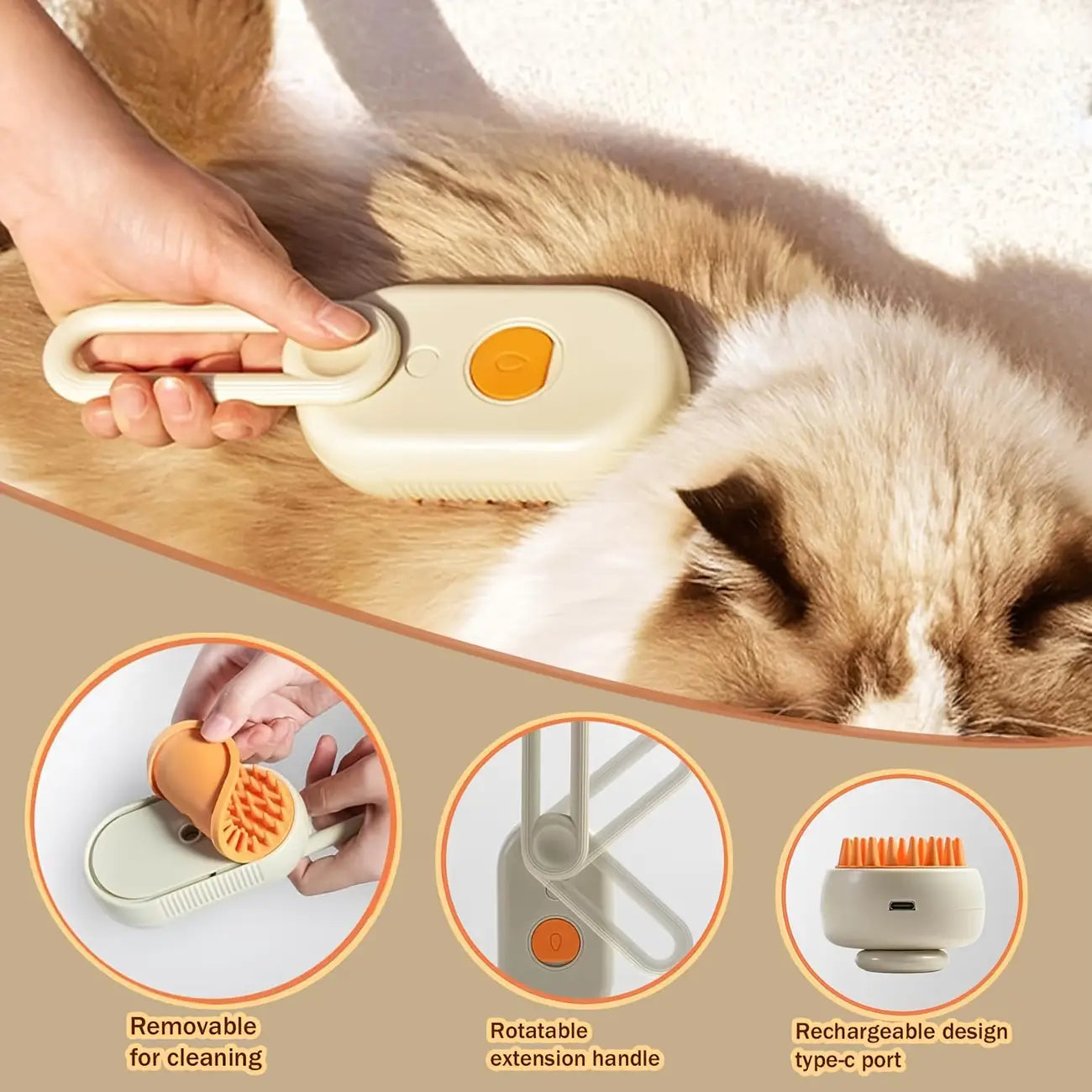 a pet   comb designed to detangle and remove loose fur for cats and dogs suitable for grooming without the need for a bath Product details 5