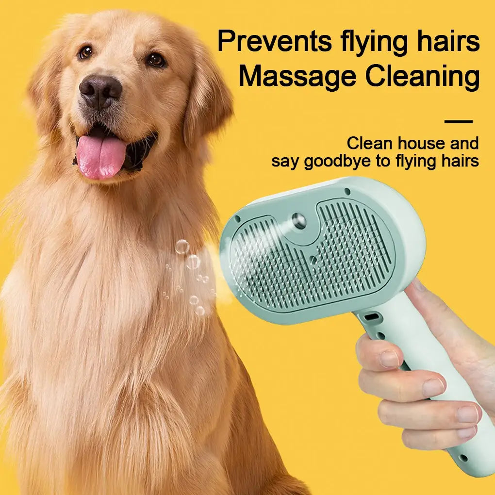 Steam Pet Grooming Brush for Silky, Shed-Free Coats