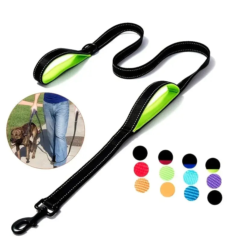 Dual Handle Dog Leash for Total Control and Safety