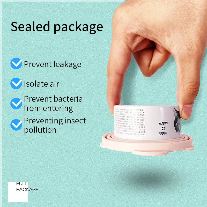 New Portable Silicone Dog Cat Canned Lid 2-in-1Food Sealer Spoon Pet Food Cover Storage Fresh-keeping Lids Bowl Pets