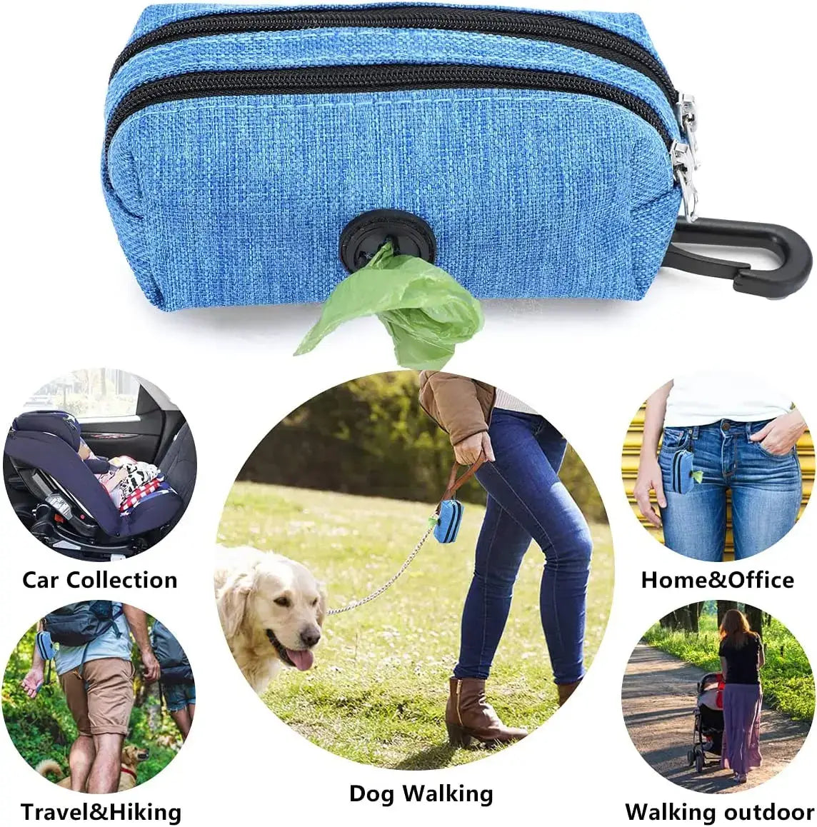 Pet Dog Poop Bag Dispenser Storage Bag Products Pet Waste Bags Carrier Dog Walking Accessories Cleaning Supplies