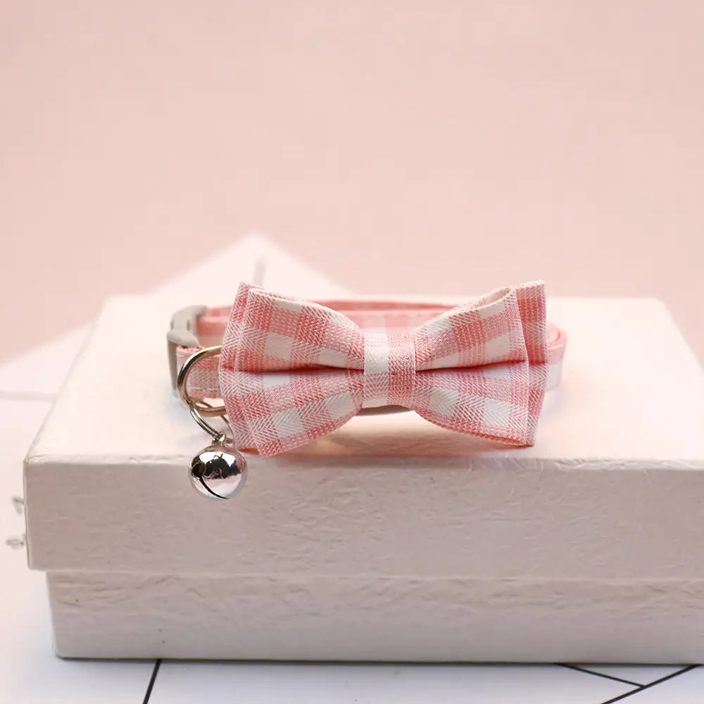 Adjustable Breakaway Cat Collar with Bow and Safety Bell