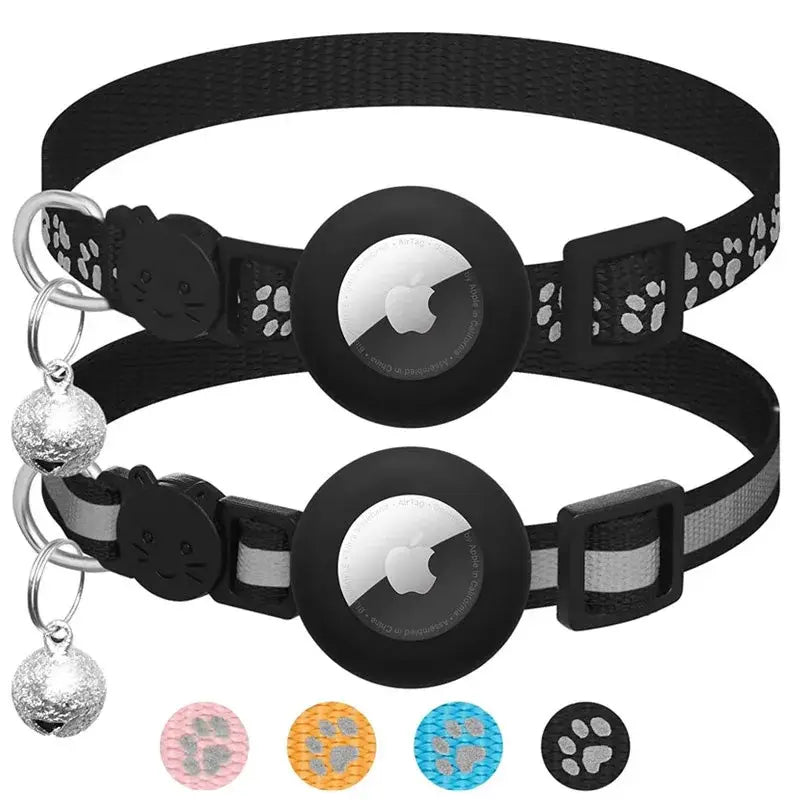 Cat Collar with AirTag Holder and Reflective Safety Buckle