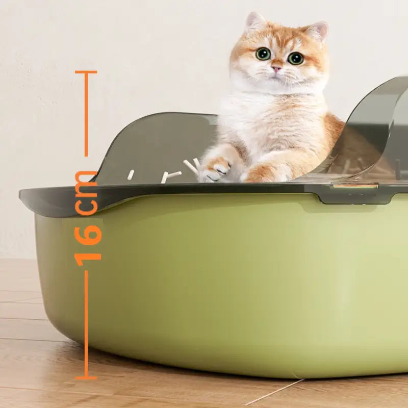 Cat Litter Box with Splash Guard for Easy Cleaning