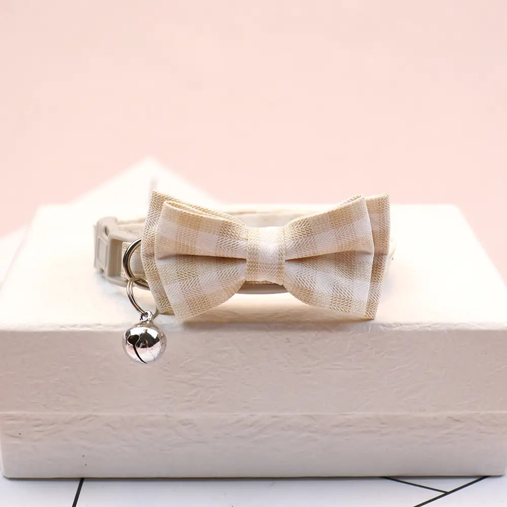 Adjustable Breakaway Cat Collar with Bow and Safety Bell
