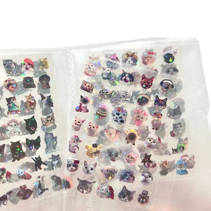 Sparkling Cat Stickers for Scrapbooking