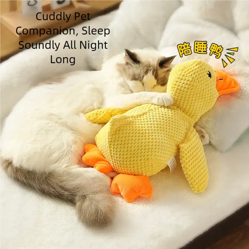 Calming Squeaky Duck Dog Toy for Dental Health