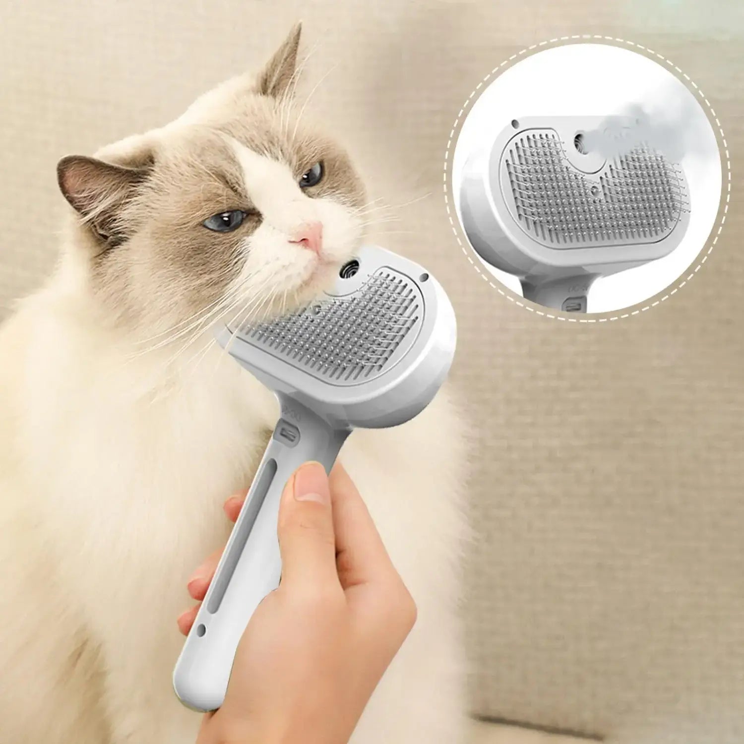 Steam Pet Grooming Brush for Silky, Shed-Free Coats