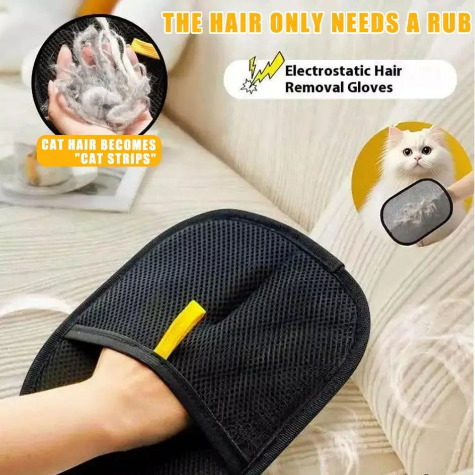 Pet Hair Removal Tool Reusable Static Removal Gloves Double-Sided Grooming Gloves for Pets Removes Pet Fur Hair