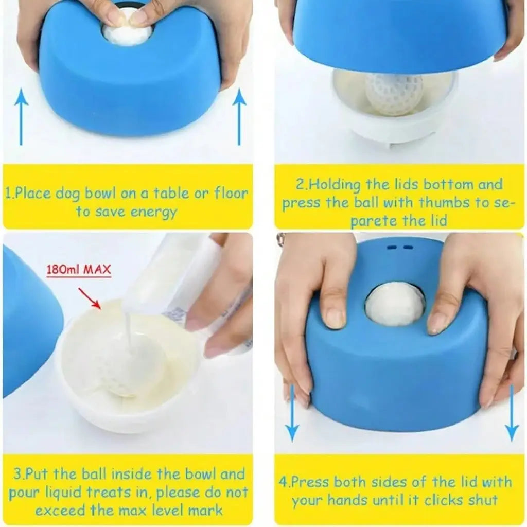 Slow Feeder Dog Bowl and Dental Cleaning Kit Set