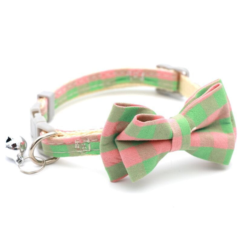 Adjustable Breakaway Cat Collar with Bow and Safety Bell