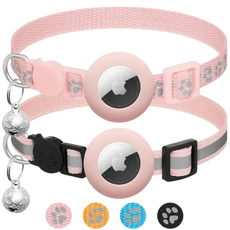 Cat Collar with AirTag Holder and Reflective Safety Buckle