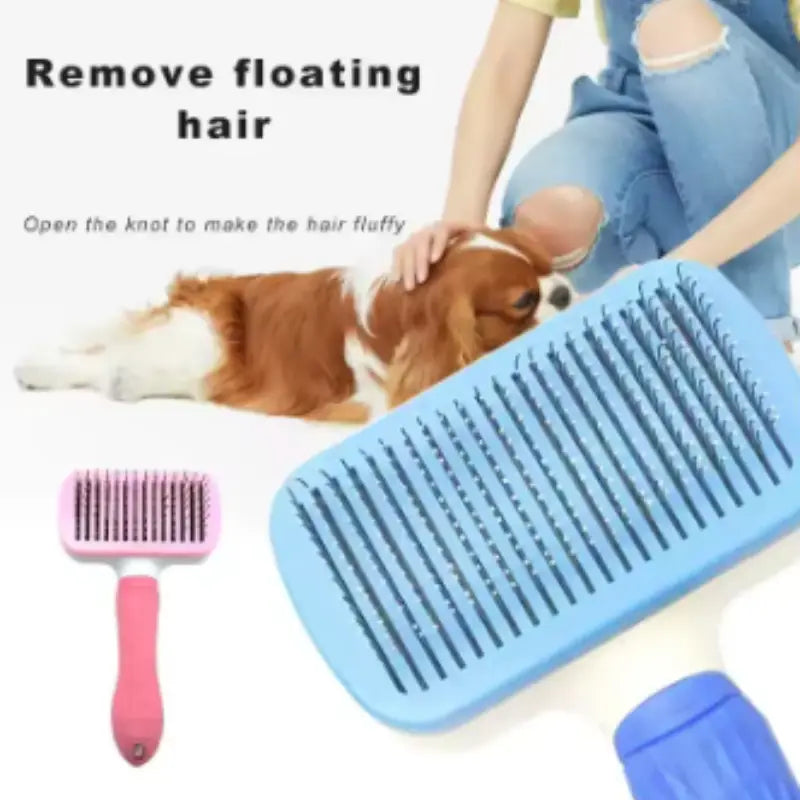 Pet Grooming Brush for Gentle Fur Detangling