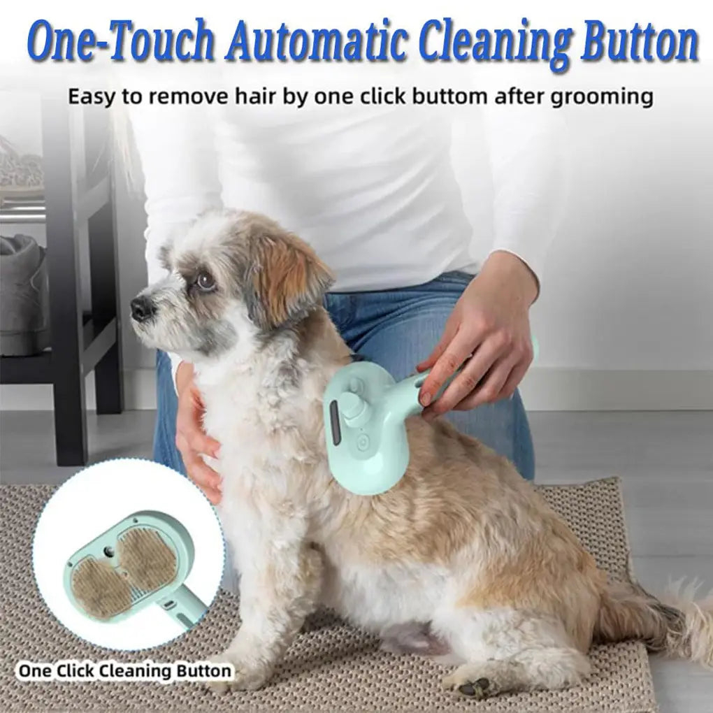 Steam Pet Grooming Brush for Silky, Shed-Free Coats