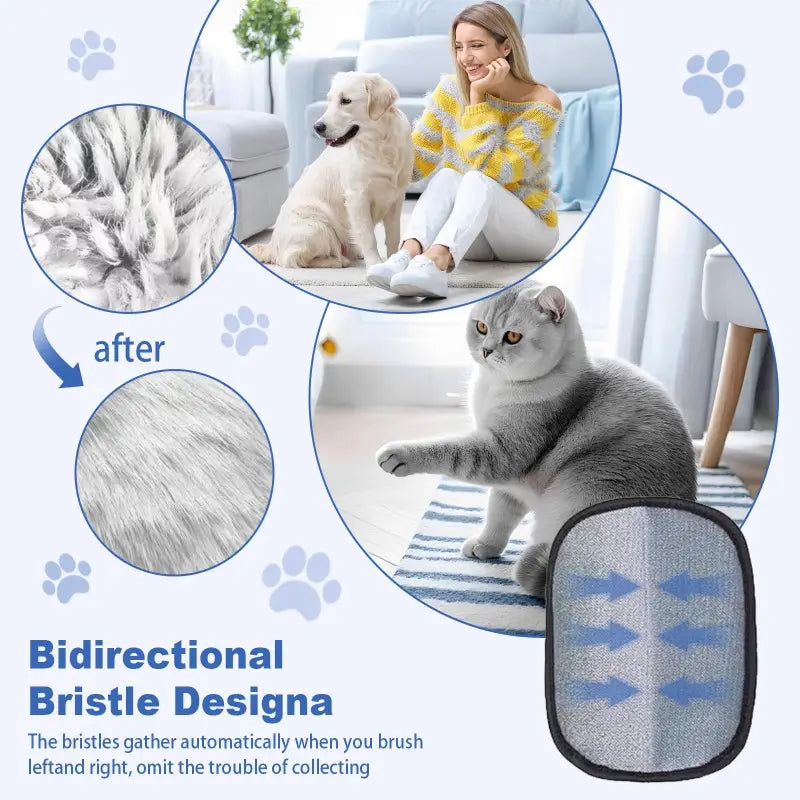 Pet Grooming Gloves for Instant Hair and Fur Removal