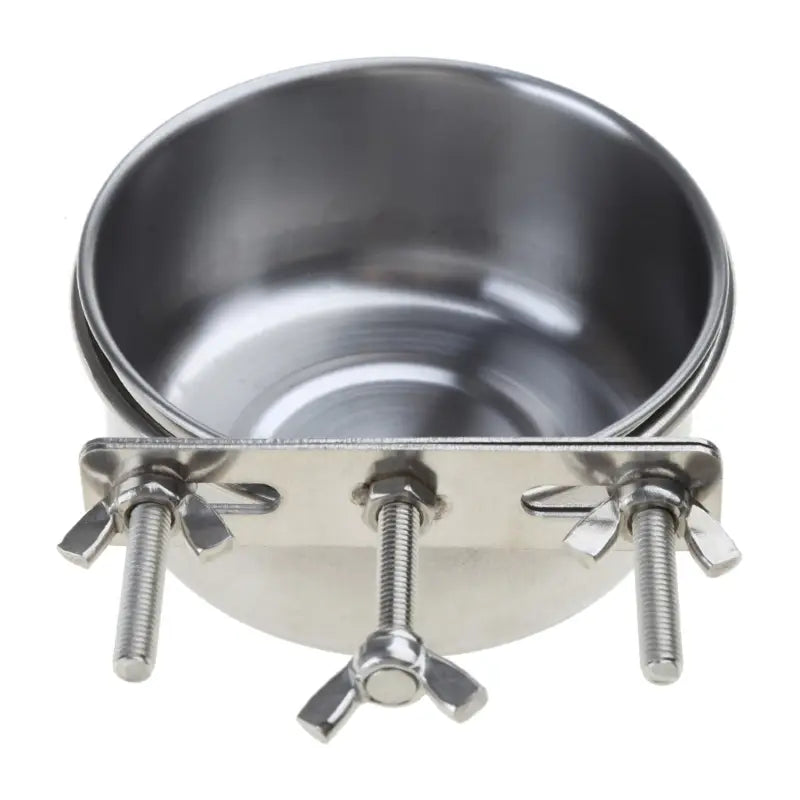 Stainless Steel Pet Bowl Cage Feeder for Mess-Free Feeding