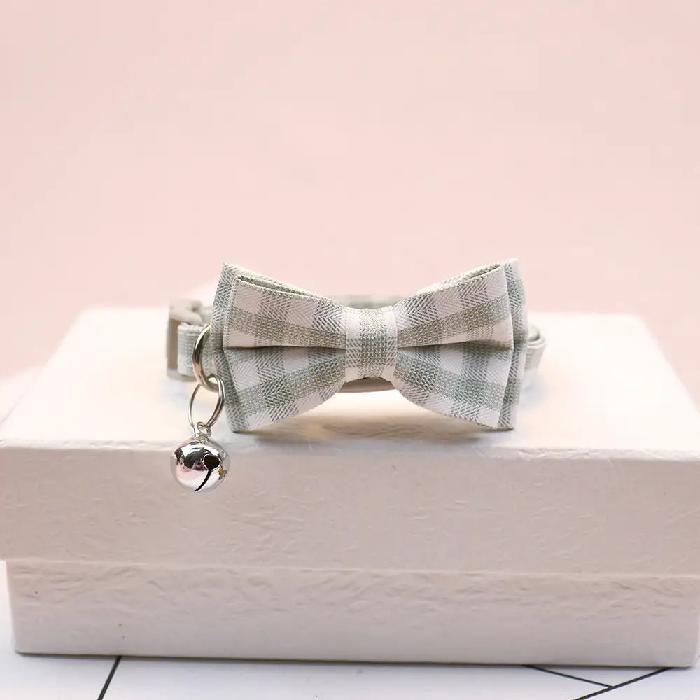 Adjustable Breakaway Cat Collar with Bow and Safety Bell
