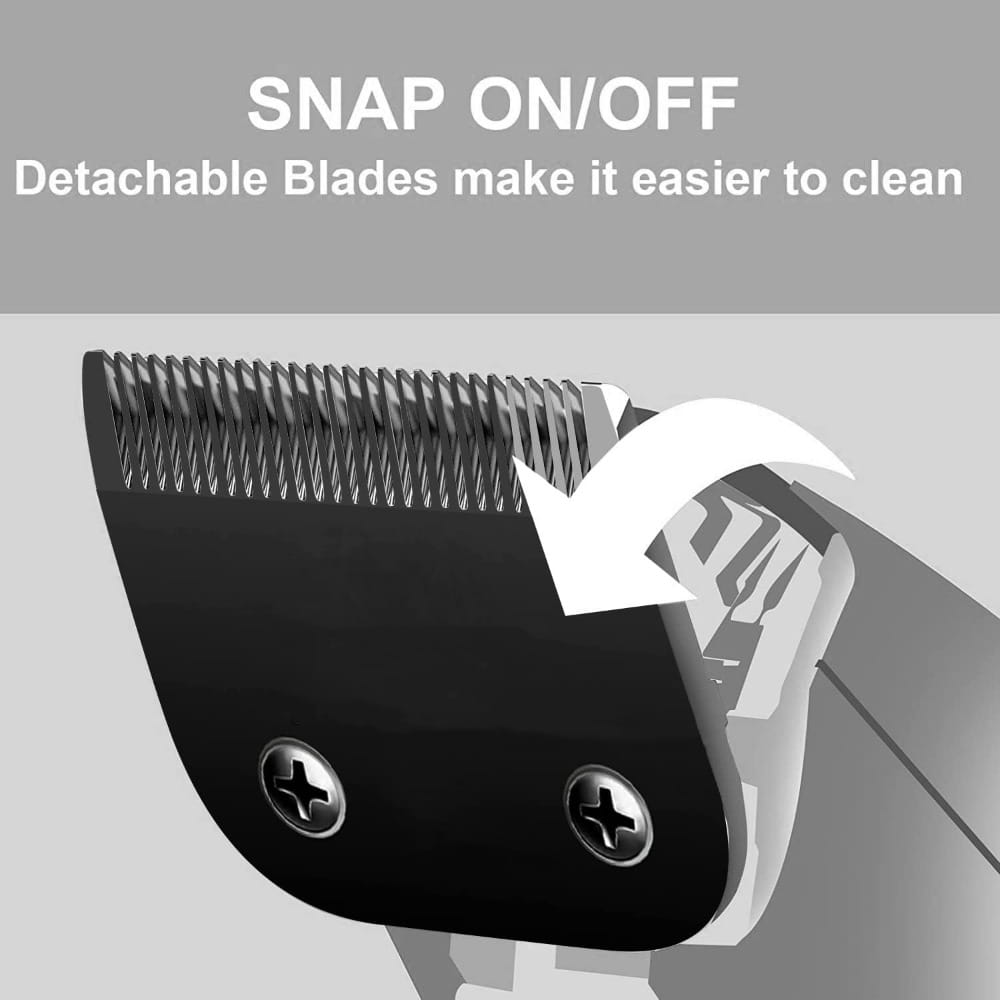 Black Detachable Dog Grooming Clipper Blades Set, Stainless Steel, Compatible with Andis, Oster A5 and Wahl KM10 Series