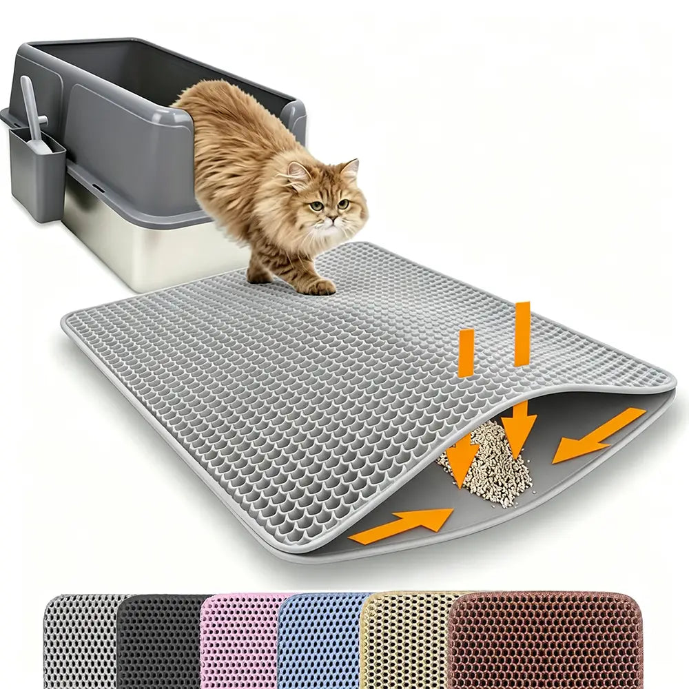 Cat Litter Mat Traps Messy Granules and Helps Protect Floors