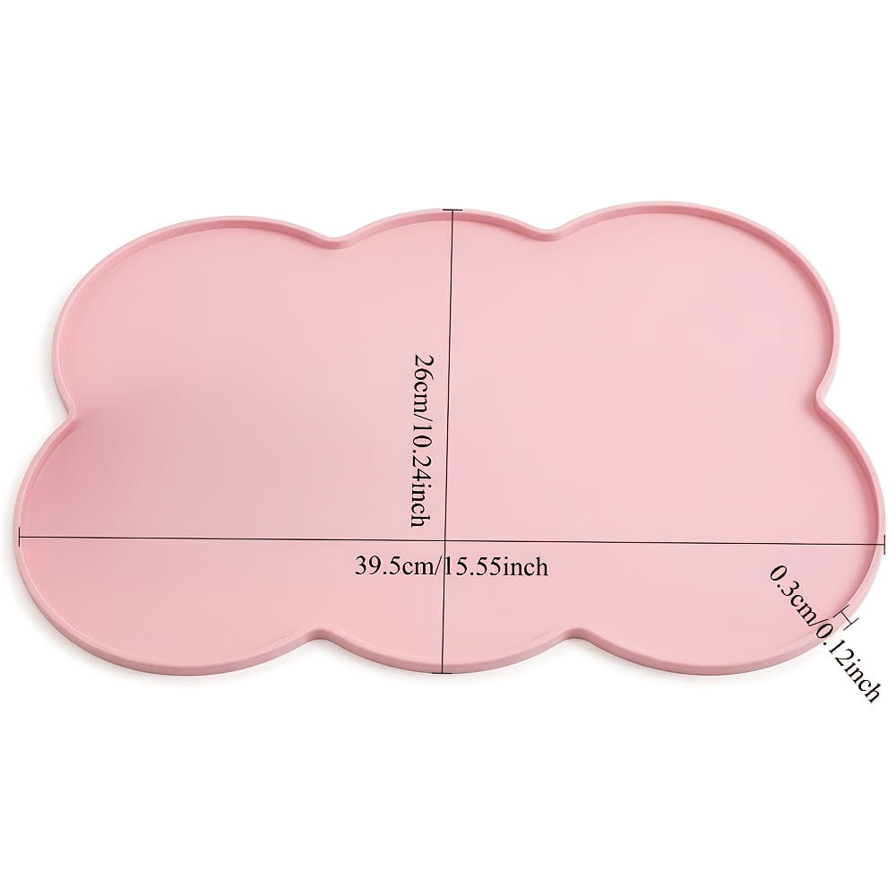 Pet Feeding Mat For Dogs & Cats Thin Silicone Waterproof Cat Food Mat Cat Bowl Mat With Raised Edge Cat Placemat