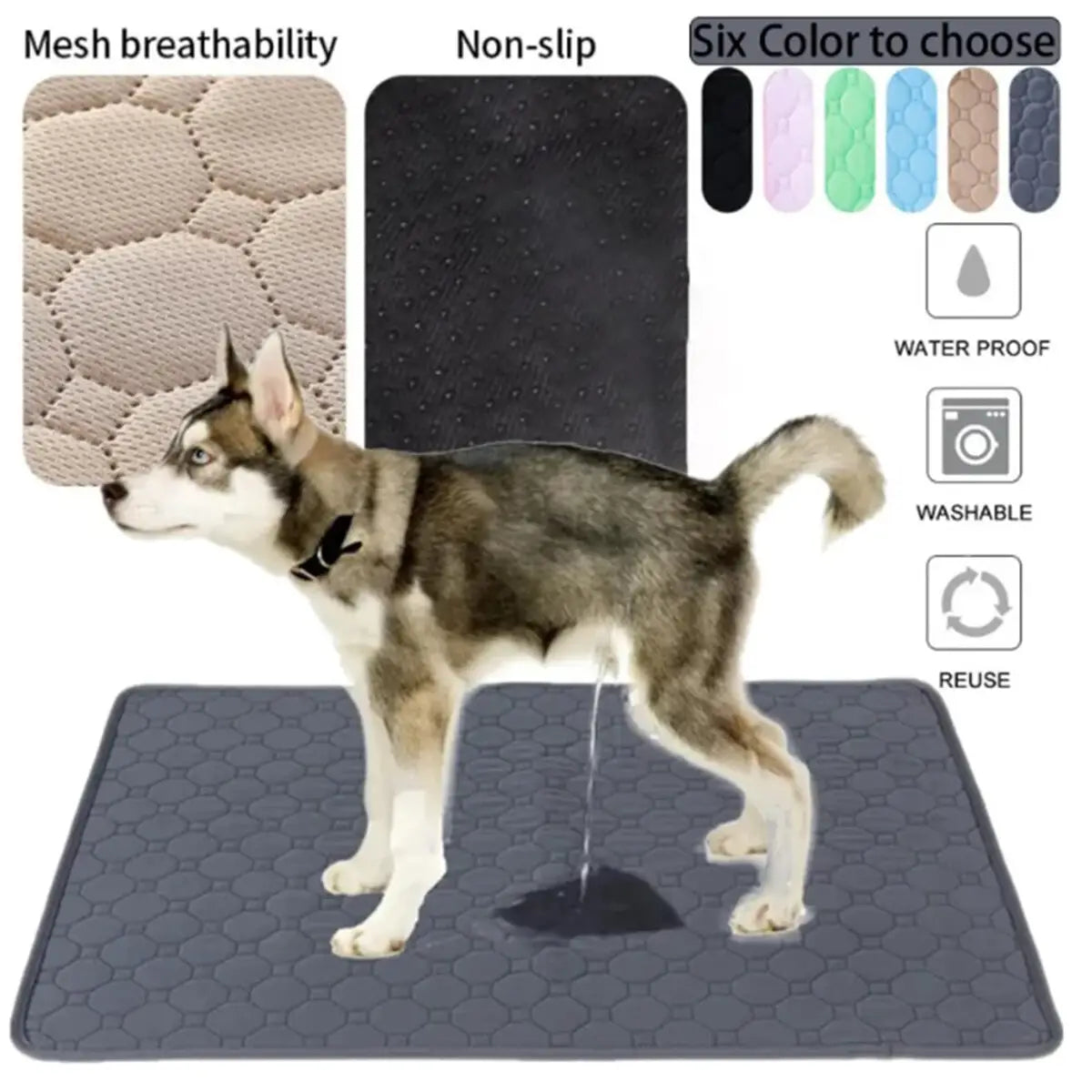 Washable Waterproof Dog Training Pad for Easy Home Cleanup